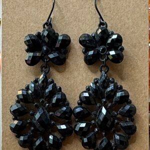 Elegant Black Beaded Earrings